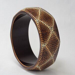 GEOMETRIC Print Wooden Bangle